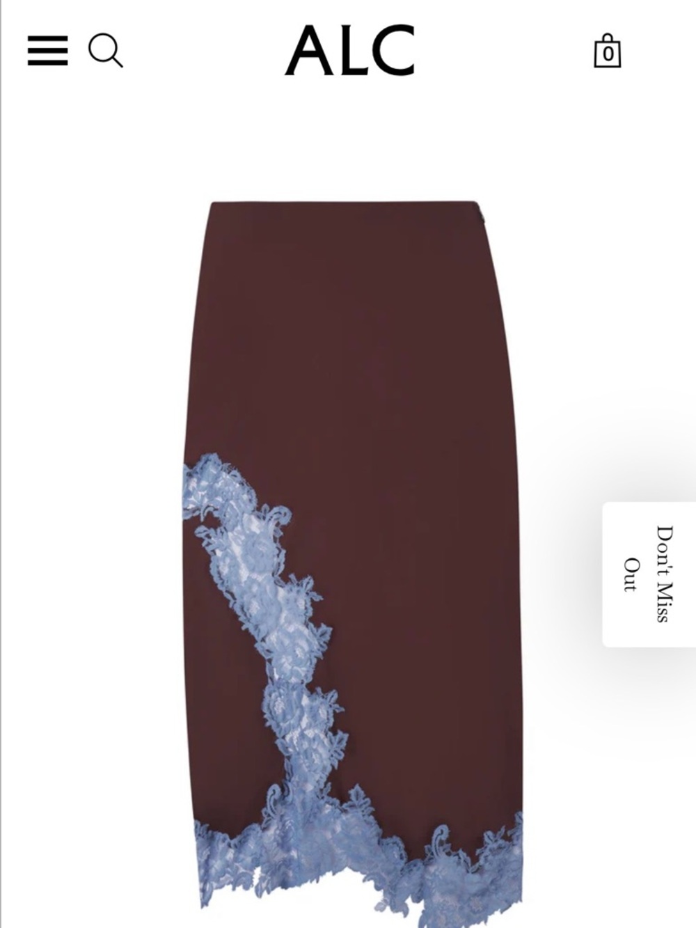 A.L.C. Women’s Olivia Satin and Lace Midi Skirt